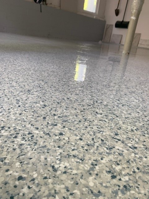 Epoxy flake floor garage