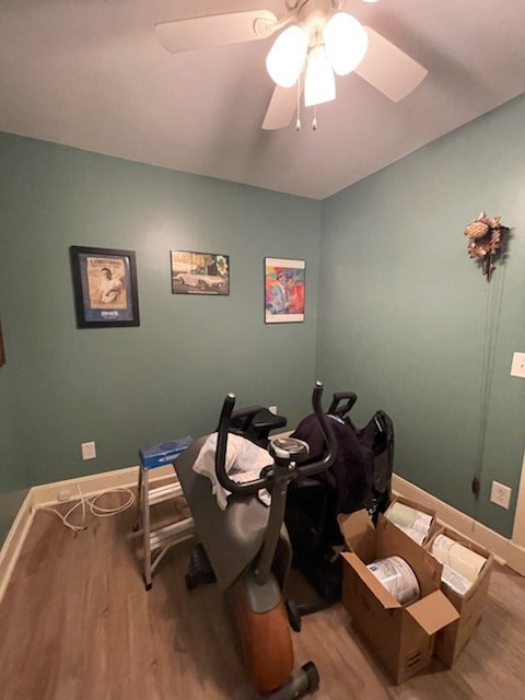 Interior teal room painting